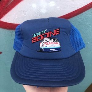 Vintage bret bodine nascar racing blue snapback
